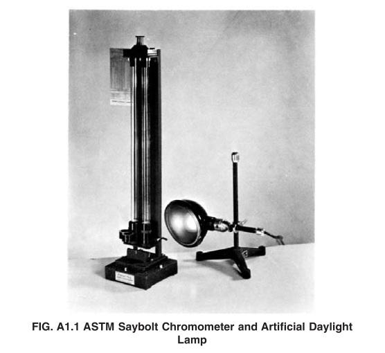 ASTM Saybolt Chromometer and Artificial Daylight Lamp