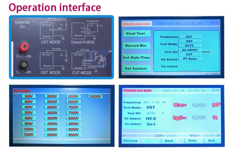 tan delta tester interface